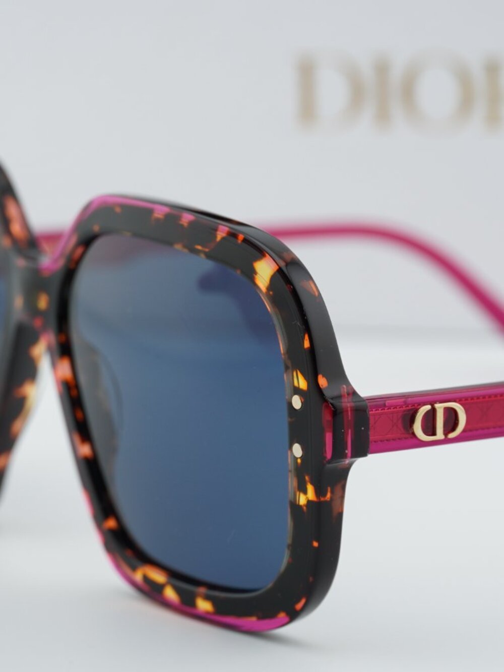 Dior DIORHIGHLIGHT S1I 24B0 Square Sunglasses - Havana / Purple / Blue - Picture 10 of 12